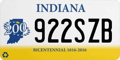 IN license plate 922SZB