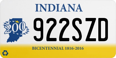 IN license plate 922SZD