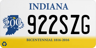 IN license plate 922SZG