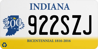 IN license plate 922SZJ