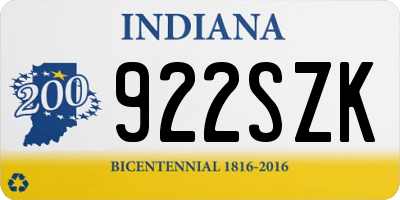 IN license plate 922SZK