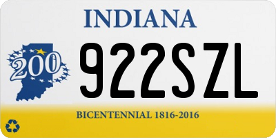 IN license plate 922SZL