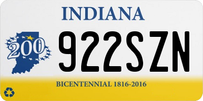 IN license plate 922SZN