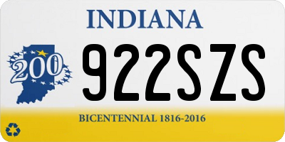 IN license plate 922SZS