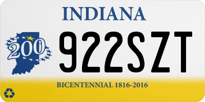 IN license plate 922SZT