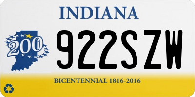 IN license plate 922SZW