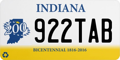 IN license plate 922TAB