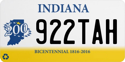 IN license plate 922TAH
