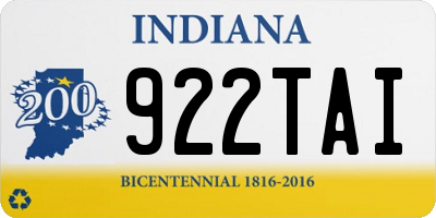 IN license plate 922TAI