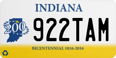 IN license plate 922TAM