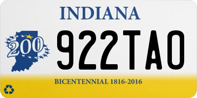 IN license plate 922TAO