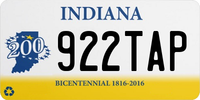 IN license plate 922TAP