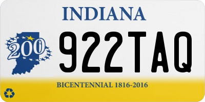 IN license plate 922TAQ