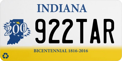 IN license plate 922TAR
