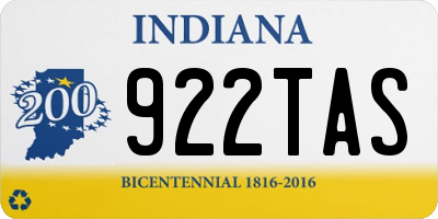 IN license plate 922TAS