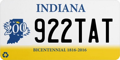 IN license plate 922TAT