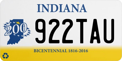 IN license plate 922TAU