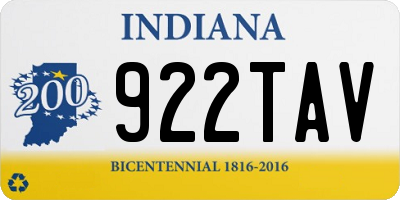 IN license plate 922TAV