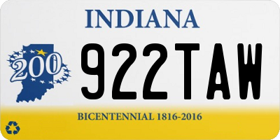 IN license plate 922TAW