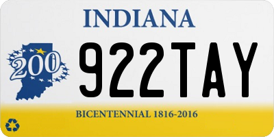 IN license plate 922TAY