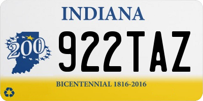 IN license plate 922TAZ