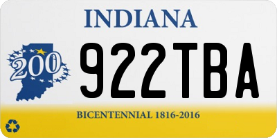 IN license plate 922TBA