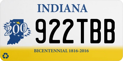 IN license plate 922TBB