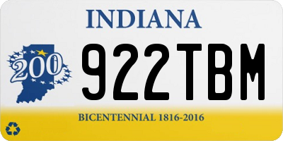 IN license plate 922TBM
