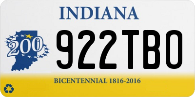 IN license plate 922TBO