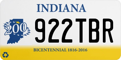 IN license plate 922TBR