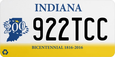 IN license plate 922TCC