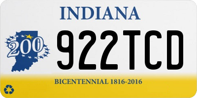 IN license plate 922TCD