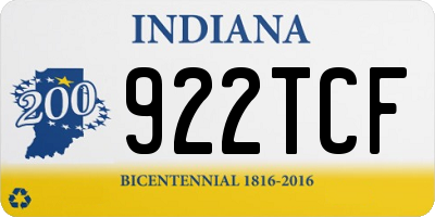 IN license plate 922TCF
