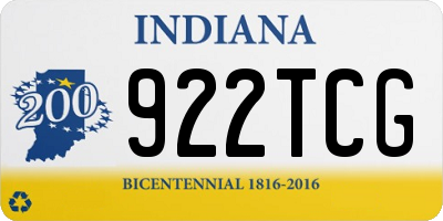 IN license plate 922TCG