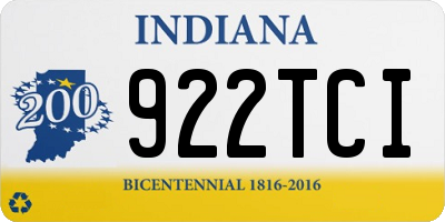 IN license plate 922TCI