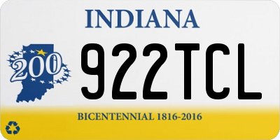 IN license plate 922TCL