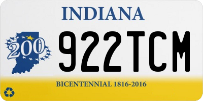 IN license plate 922TCM