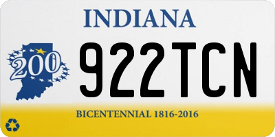 IN license plate 922TCN