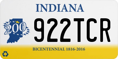 IN license plate 922TCR