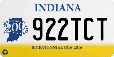 IN license plate 922TCT
