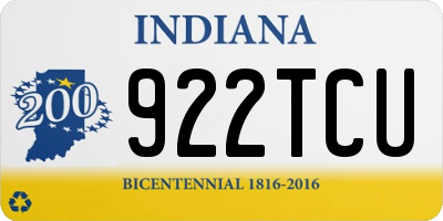 IN license plate 922TCU