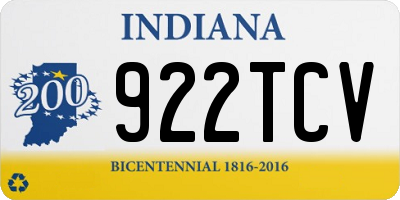 IN license plate 922TCV