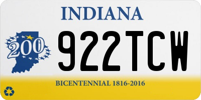 IN license plate 922TCW
