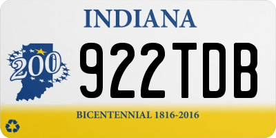 IN license plate 922TDB