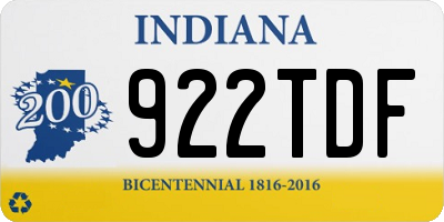 IN license plate 922TDF