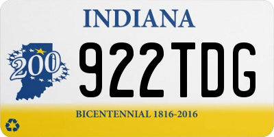 IN license plate 922TDG
