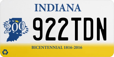 IN license plate 922TDN