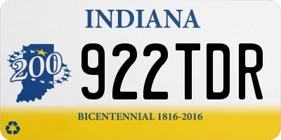 IN license plate 922TDR