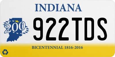 IN license plate 922TDS