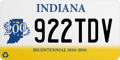 IN license plate 922TDV